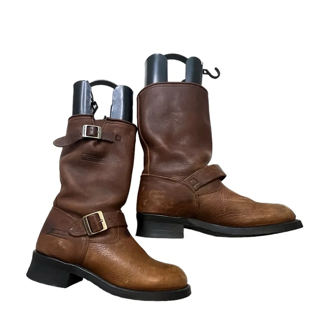 Xelement Boots - Brown Oil-tanned Leather, men US size 9